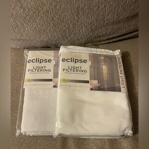 Eclipse Light Filtering White Curtains